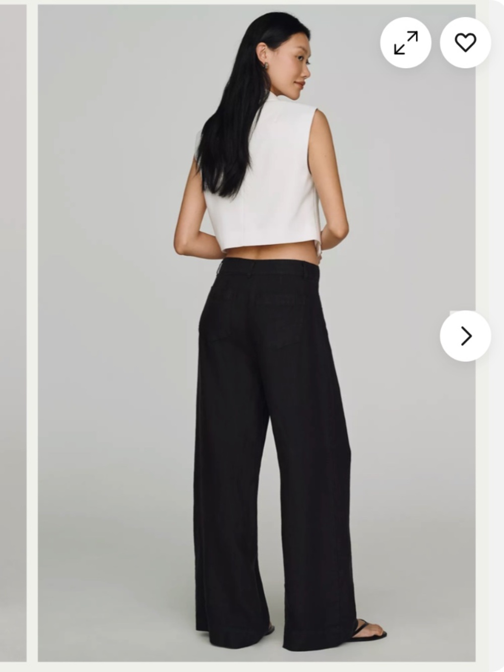 Sanctuary Marine Linen Sailor Black Wide Leg Pants New 28 - Picture 3 of 10